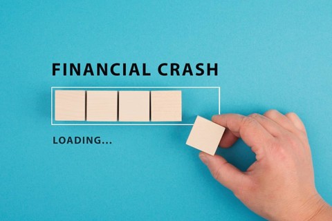 Inflation and financial crash loading bar, economic development and increasing prices, worthless