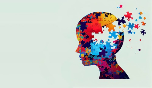 ADHD, attention deficit hyperactivity disorder, mental health, head of a child with colorful jigsaw