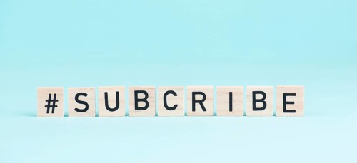 Subscribe, social media concept, join and follow a blogger, newsletter buttom
