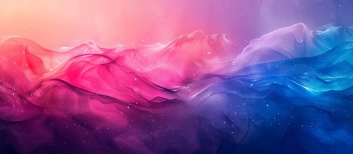 Abstract gradient art with flowing pink, purple, and blue shapes and a starry effect, AI generated