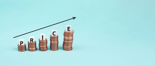 Inflation, recession and financial crash, euro cent coins, economic development and increasing