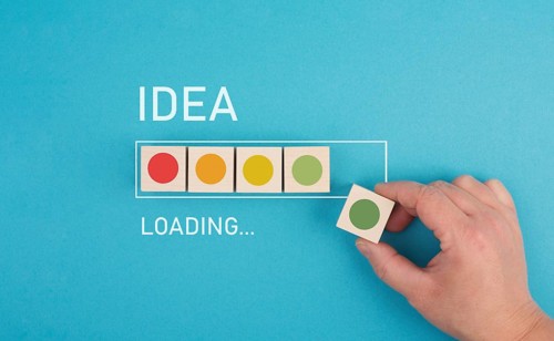 Idea loading, progress bar, starting a new business, development and growth concept, brainstorming