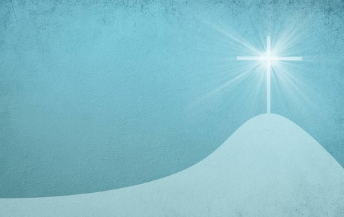 Cross on the mountain with sun light, belief, faith and spirituality, resurrection of Jesus Christ