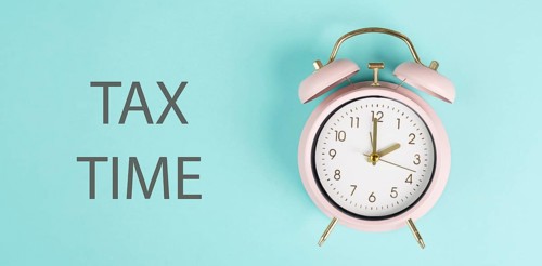Tax time, alarm clock for taxation, deadline for payment, financial income