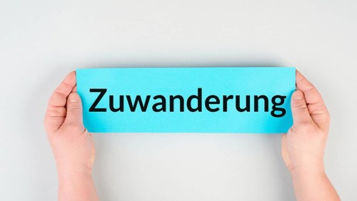 Immigration is standing in german language on the paper, new naturalization reform for immigrants