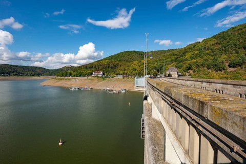 The Edersee, near Waldeck, the third largest reservoir in Germany, currently has only just under