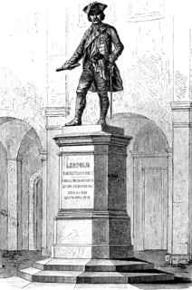 Statue of the old Dessauer, Prince Leopold I of Anhalt-Dessau, on the market square in Dessau,