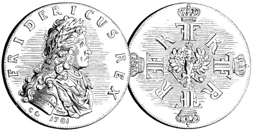 Coronation thaler of Frederick I, coronation 1701 i, Königsberg Castle, Königsberg today