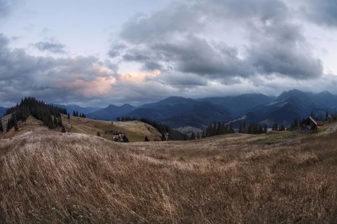 Cloudy weather in Carpathian mountains, Ukraine, Europe