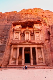 Treasury or Al-Khazneh, at sunset Petra, Jordan, Asia