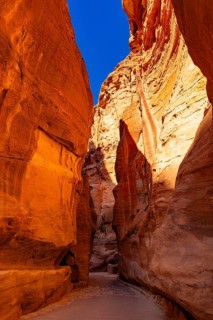 Walking across the Siq, Petra, Jordan, Asia