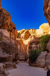 Walking across the Siq, Petra, Jordan, Asia