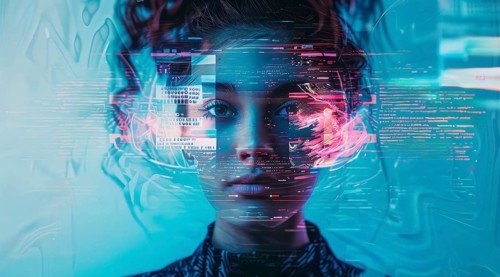 Social Identity concept. Racial and other profiling, Facial recognition. Privacy online, AI