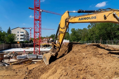 Construction site of the Rübogen housing project in Essen-Rüttenscheid, where 100 condominiums are