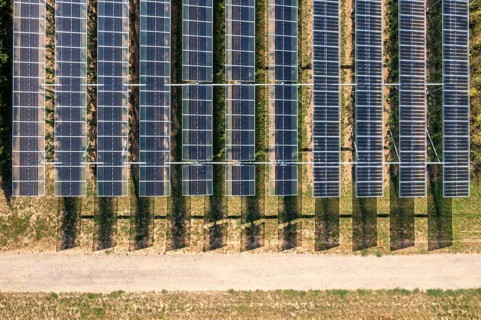 Agri-photovoltaic test plant, an apple orchard with two different systems of PV modules was roofed
