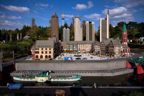Miniland Frankfurt am Main, skyline, banking district, Commerzbank, Römer, observation tower,