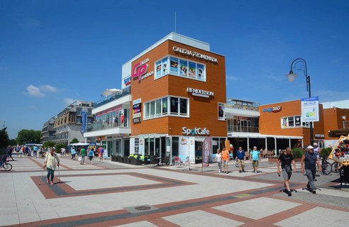 The promenade with modern buildings in Swinoujscie, Swinemünde, West Pomerania, Poland, Europe