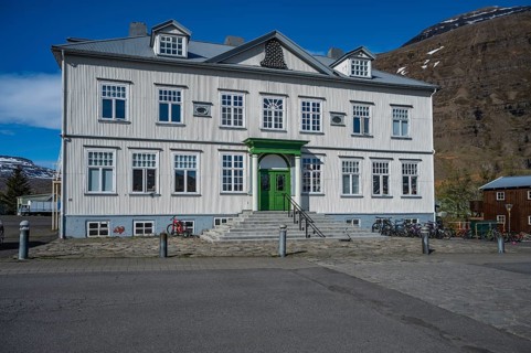 School Building in Seydisfjordur, Iceland, Europe