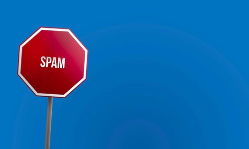 Spam, red sign with blue sky