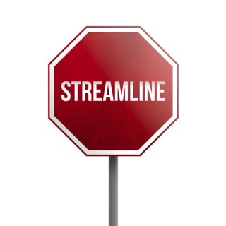 Streamline, red sign isolated on white background
