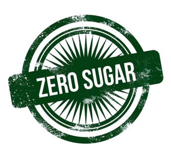 Zero sugar, green grunge stamp