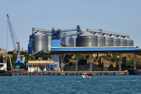 Sevastopol, Crimea, July 3, 2019. Grain terminal with capacity of 170 thousand tons