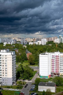 Beautiful cityscape of residential area of Moscow, Russia, Europe