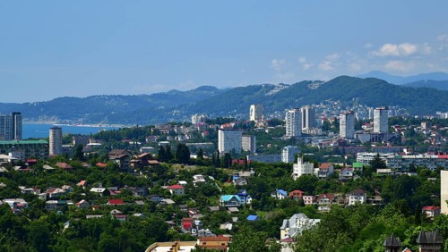 An aerial survey of the city of Sochi. Russia