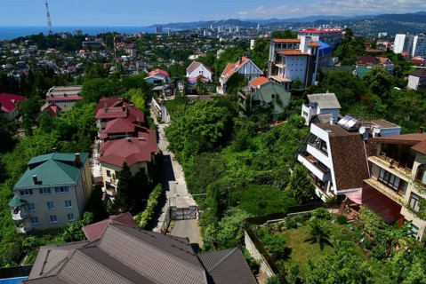 An aerial survey of the city of Sochi. Russia