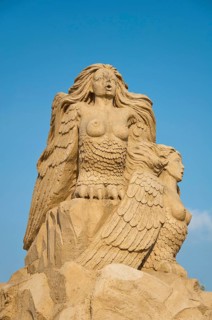 Sirens, sand sculpture in the sky