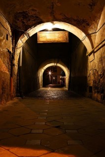 Dark street in the old eurpean city