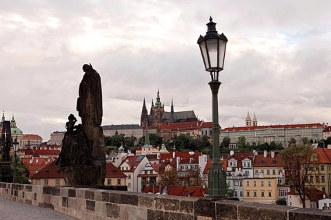 Prague view with Charles Bridge. Czech republic