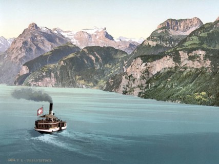 The lake of the four cantons and Urirothstock, Urirotstock, Vierwaldstaettersee, Switzerland,