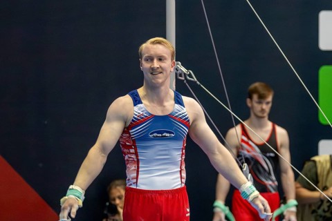 Olympic qualification in apparatus gymnastics in Rüsselsheim Picture: Felix Remuta after his