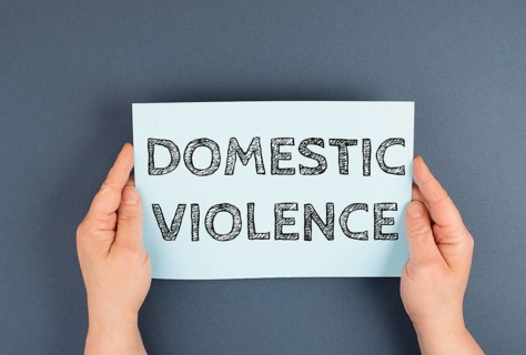 Domestic violence is standing on the paper, international awareness month october for victims and