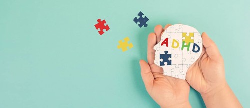 ADHD, attention deficit hyperactivity disorder, mental health, head with puzzle pieces