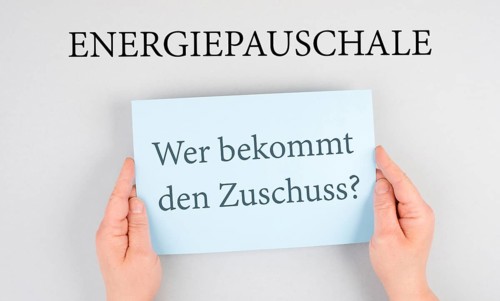 Energy flat rate, who receives the subsidy is standing in german language on the paper, finanical