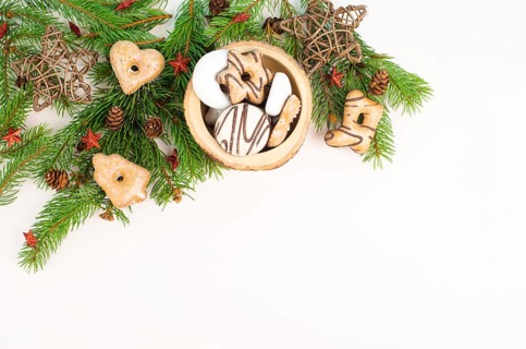 Nurnberg elisen gingerbread mix, traditional german christmas sweets with fir branches and pine