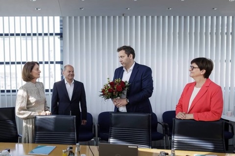 Katarina Barley, SPD lead candidate for the 2024 European elections, Olaf Scholz (SPD), Federal