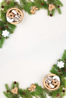 Nurnberg elisen gingerbread mix, traditional german christmas sweets with fir branches and pine