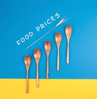 Food crisis with increasing prices and shortages, supply chain problems, inflation causes high