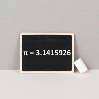 The mathematical constant pi 3, 141 is standing on a chalkboard, defined in Euclidean geometry as