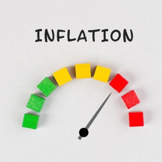 Inflation rising is standing next to the loading bar, high living costs, gas and electricity