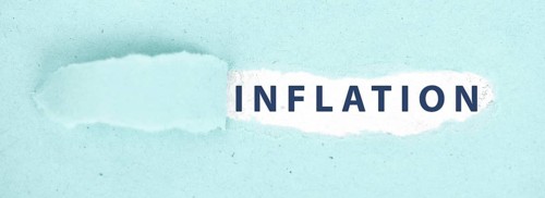 Inflation, financial crash, euro banknotes, economy development and increasing prices, high living