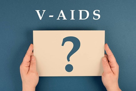 The word v-aids is standing on a paper, new autoimmune disease caused by covid-19 vaccination,
