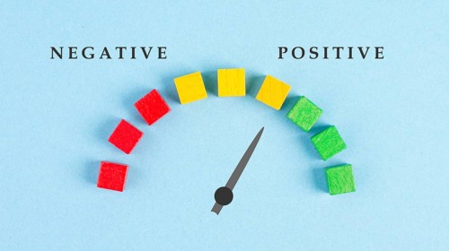 Tachometer negative and positive, business and service rating, evaluation concept, marketing, mood