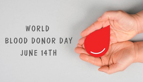Holding a red drop in the hands, donate blood, world blood donor day, health care, transfusion