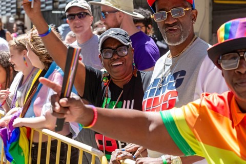 Detroit, Michigan USA, 9 June 2024, Gay, lesbian, bisexual, and transgender activists and their