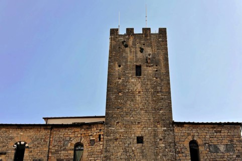 Palazzo dei Priori, City Palace, Volterra, Tuscany, Italy, Europe, A simple medieval stone tower