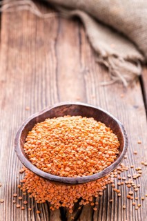 Portion of Red Lentils (detailed close-up shot)